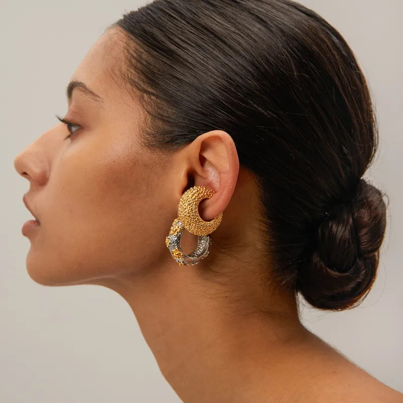 Silver Luxe Hoops