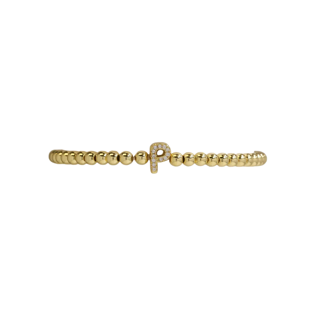 Initial Beaded Bracelet