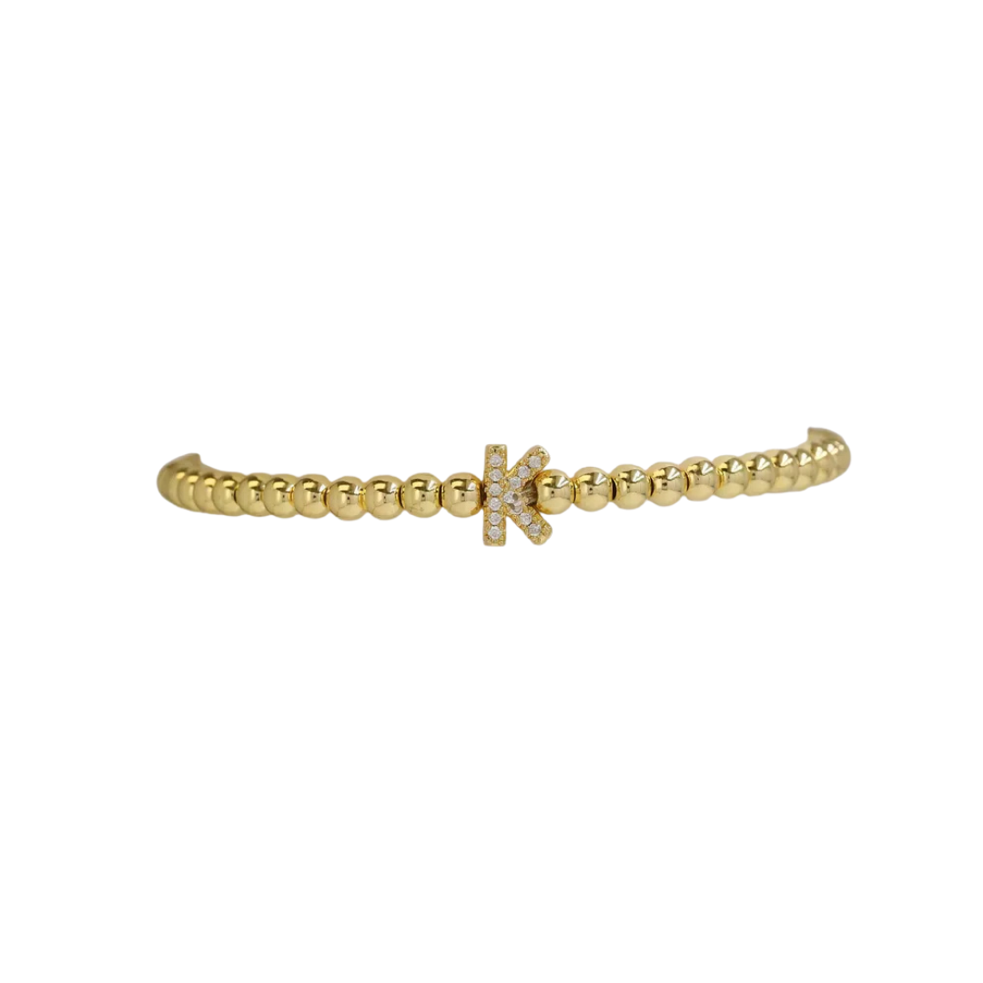 Initial Beaded Bracelet